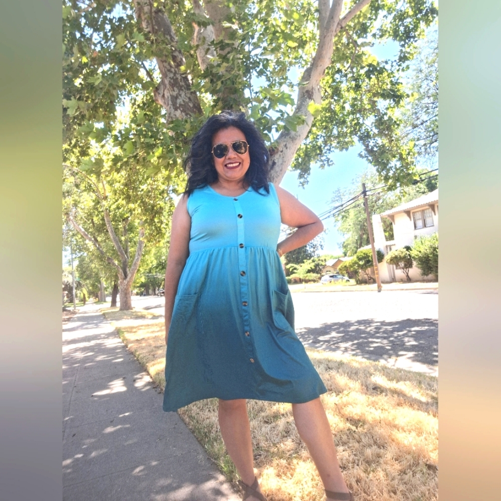 NWT Blue Ombre Sleeveless Dress